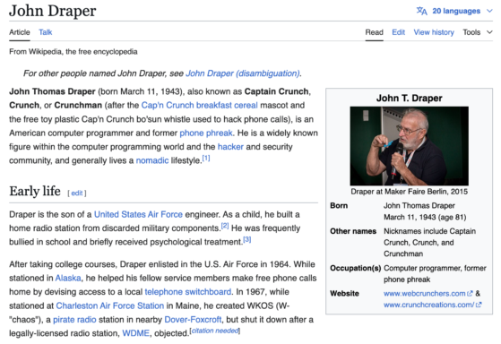 John's Wikipedia page