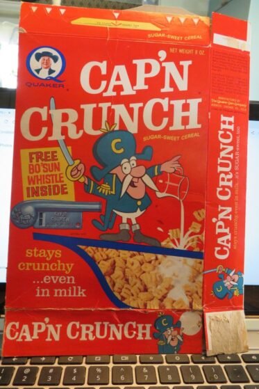 cap'n crunch box with bosun whistle john draper